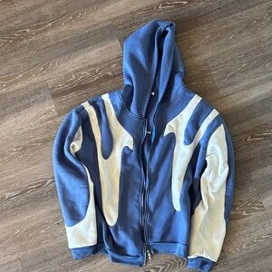 Blue and White Hoodie